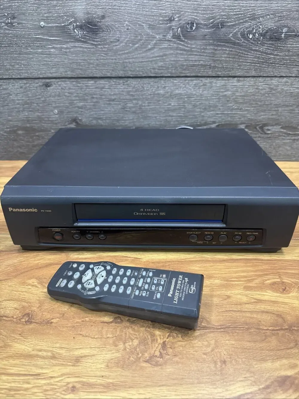 Panasonic PV-7400 VCR Blue Line Hi-Fi Stereo Omnivision Remote Tested & Working